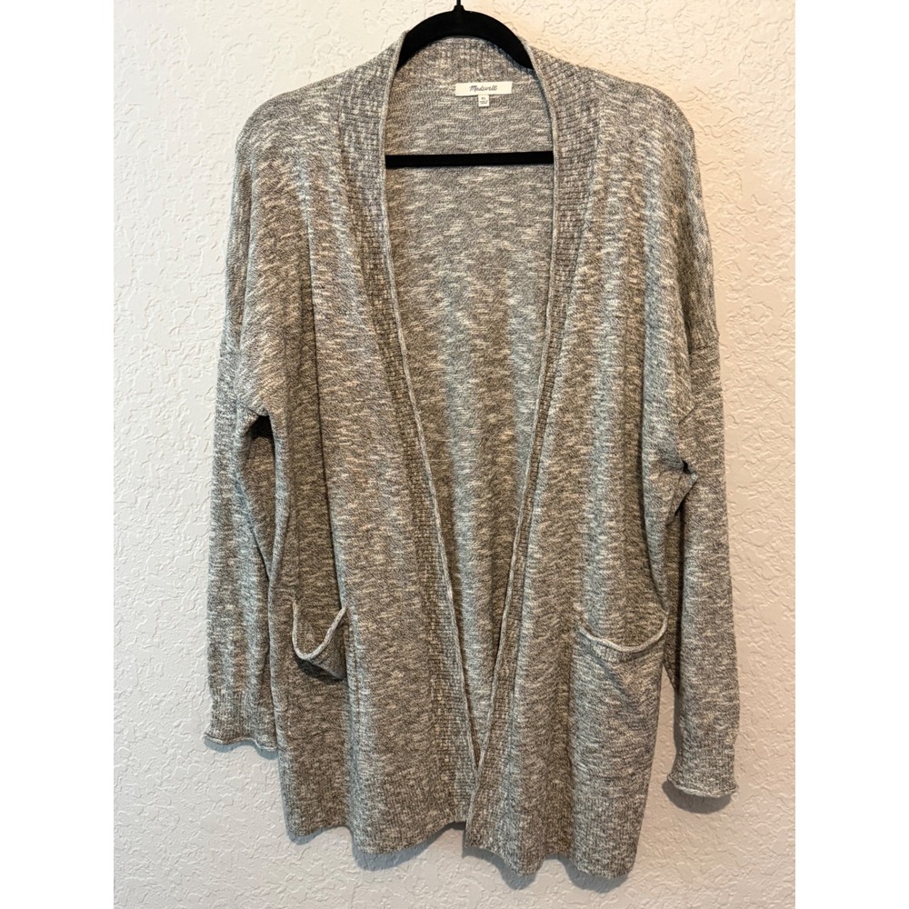 Madewell Kent Cardigan Sweater XL Gray Marled Knit Cozy Loungewear